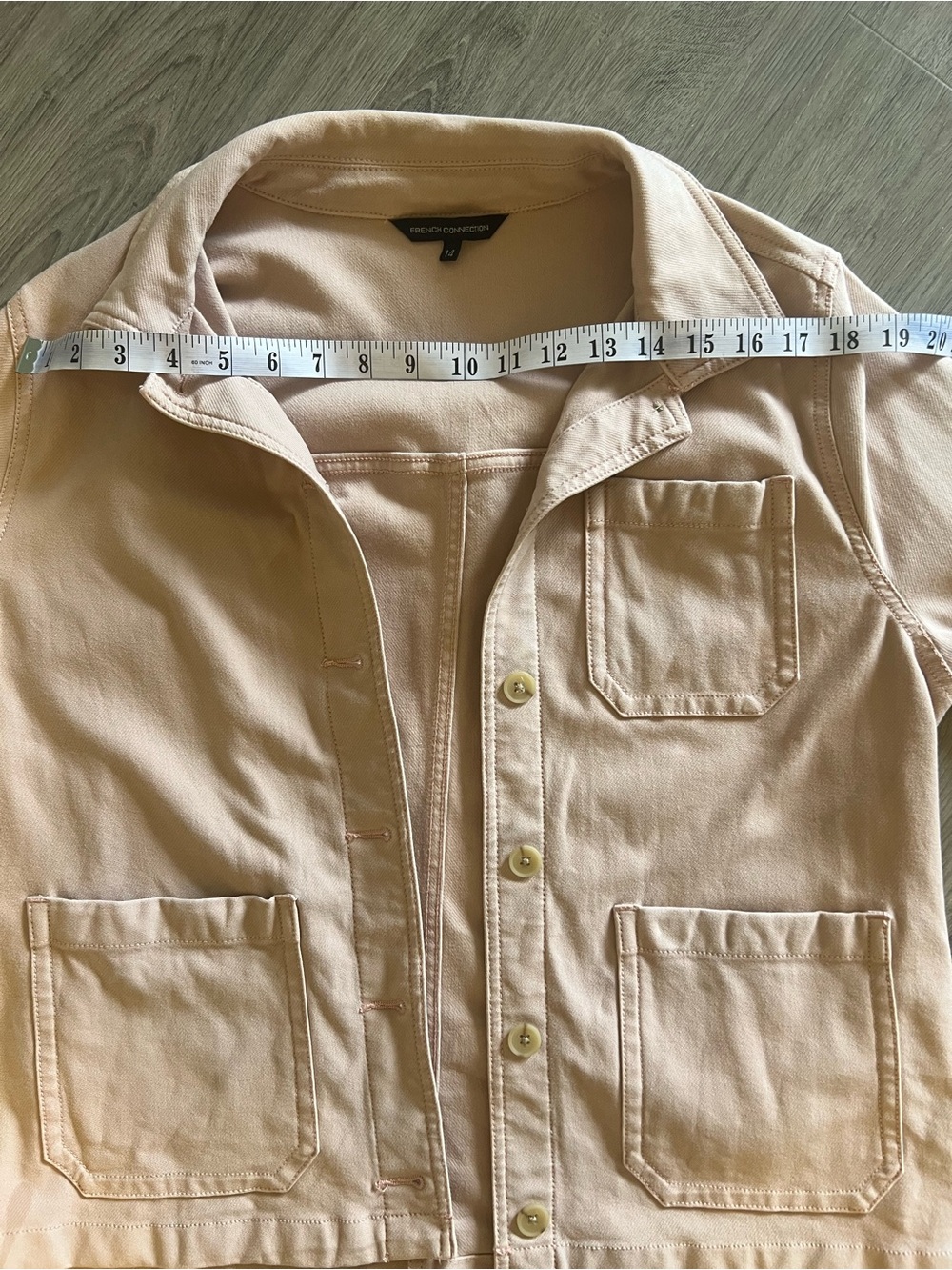 French Connection Pale Pink Cotton Jean Jacket - Picture 7 of 9